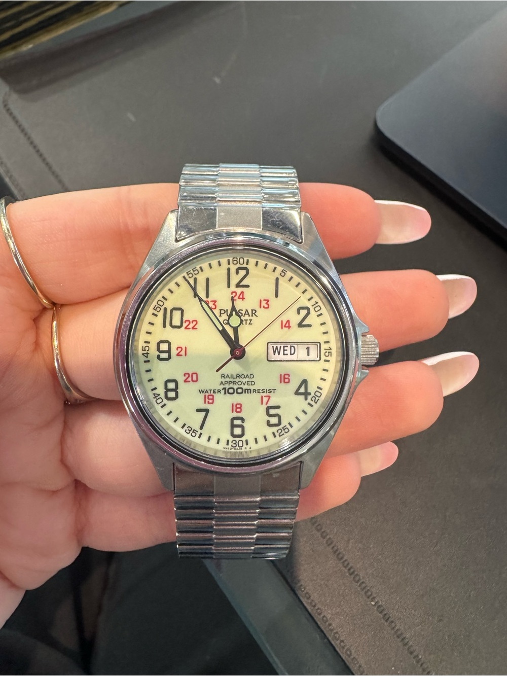 Pulsar Railroad Approved Men's Watch - Day/Date 100M with Speidel Band